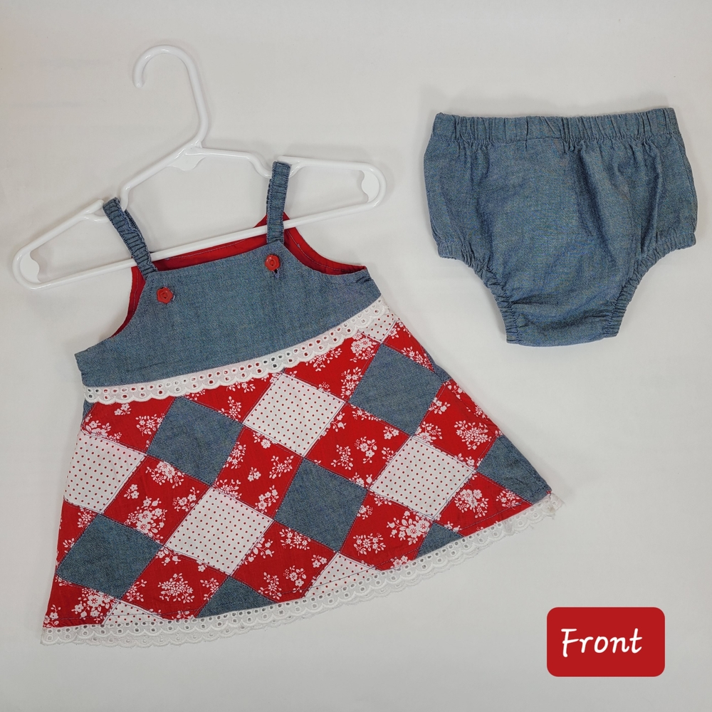 Red and Blue Baby Dress Set